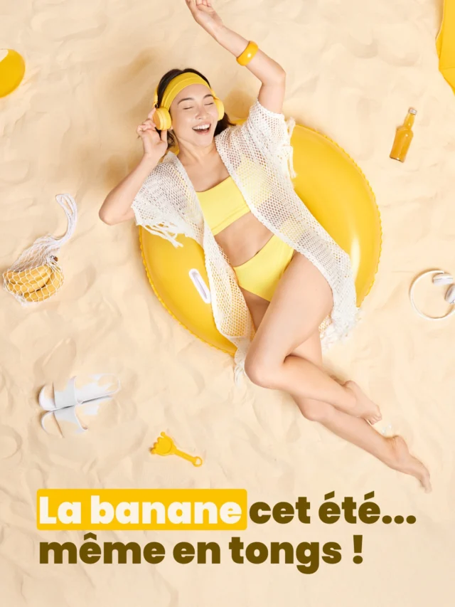 Que vous soyez team sportif chevronné ou champion de farniente… la banane vous accompagne tout l’été ! 😎🍌
 
Elle donne naturellement de l’énergie, contribue à l’hydratation grâce à sa teneur en eau et en plus, elle se glisse facilement dans le sac de sport… ou de plage 😉👌